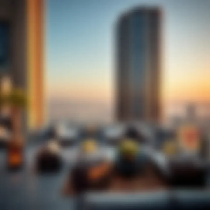 Breathtaking Rooftop Views from Al Noor Building Beautiful rooftop terrace with views of the city skyline