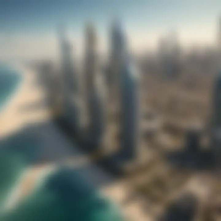 An aerial view showcasing iconic Dubai sea view apartments