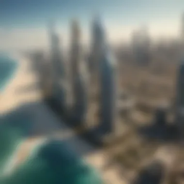 Skyline Marvel: Aerial Perspectives of Luxury Living An aerial view showcasing iconic Dubai sea view apartments