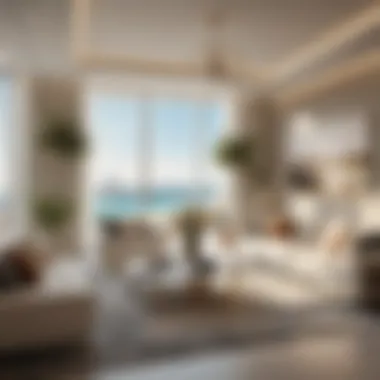 Interior Brilliance: Luxury Meets Comfort Stylish interior of a modern sea view apartment in Dubai