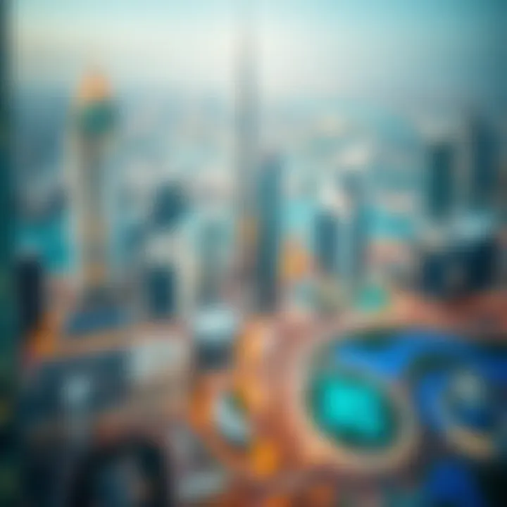 Aerial view highlighting The Belvedere's prime location in Dubai