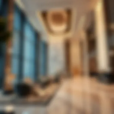 Luxurious interior lobby featuring high-end finishes and design