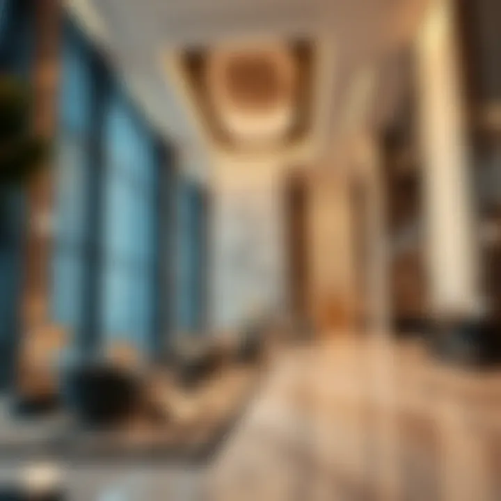 Luxurious interior lobby featuring high-end finishes and design