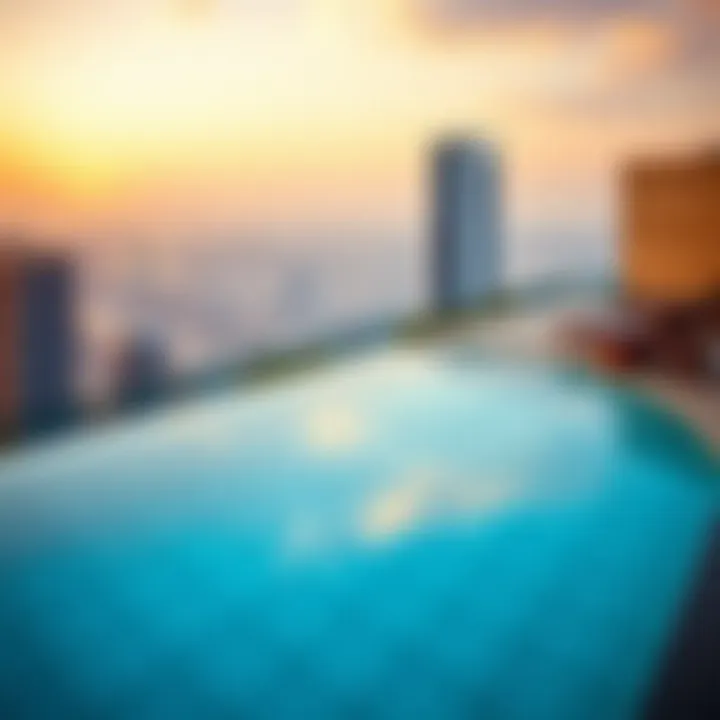 A rooftop pool with panoramic views, epitomizing luxury living