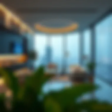 High-tech amenities and smart home features in a luxury tower