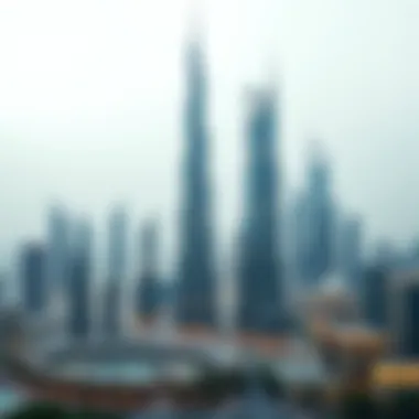 A stunning view of Dubai's skyline featuring luxurious central towers