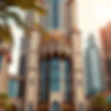 The majestic facade of the City Gate Tower showcasing its intricate design elements.