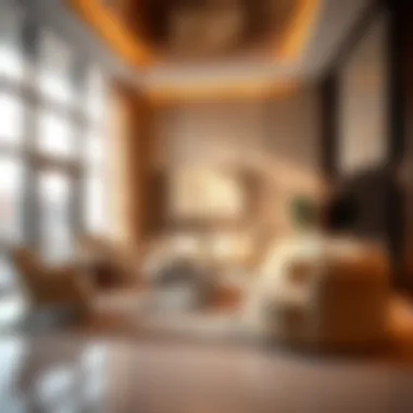 Luxurious Living Room in The Gardens Nakheel Luxurious living room interiors that exemplify the opulence of The Gardens Nakheel.