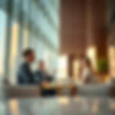 Business people discussing hotel investment strategies