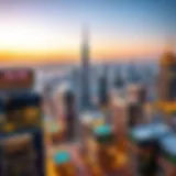 Panoramic view of Dubai skyline showcasing luxury hotels