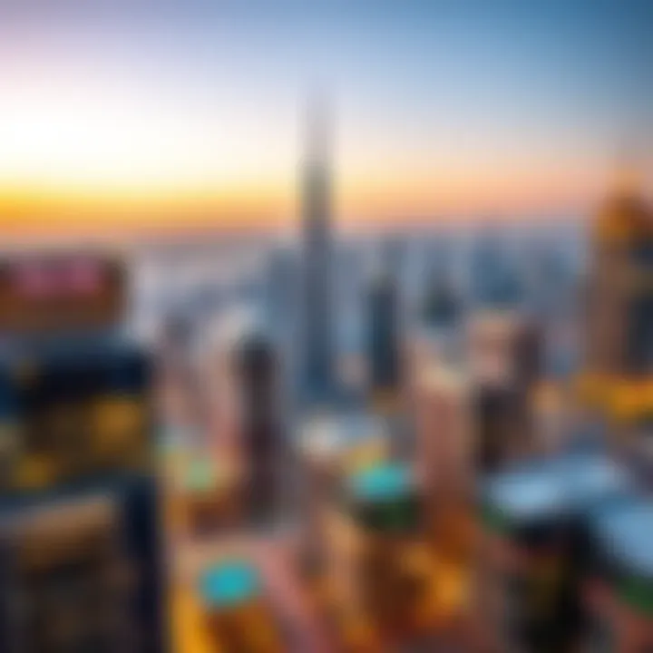 Panoramic view of Dubai skyline showcasing luxury hotels