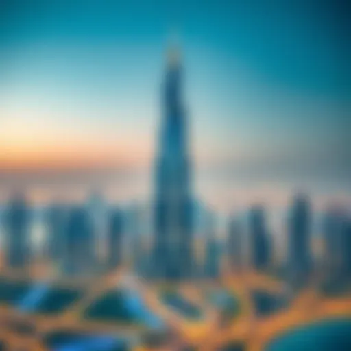 Majestic view of Maria Tower against Dubai's skyline