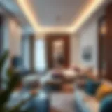 Luxurious one-bedroom flat interior in Dubai