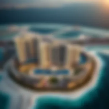 Aerial View of The8 Palm Jumeirah Spectacular aerial view of The8 Palm Jumeirah showcasing its architectural brilliance