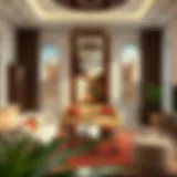 Luxury apartment interior showcasing opulent design