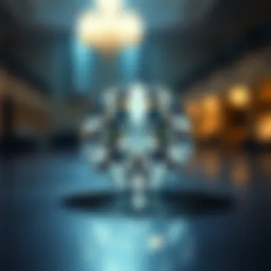 A close-up view of a diamond under professional lighting