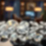 A stunning array of diamonds showcasing different cuts and qualities