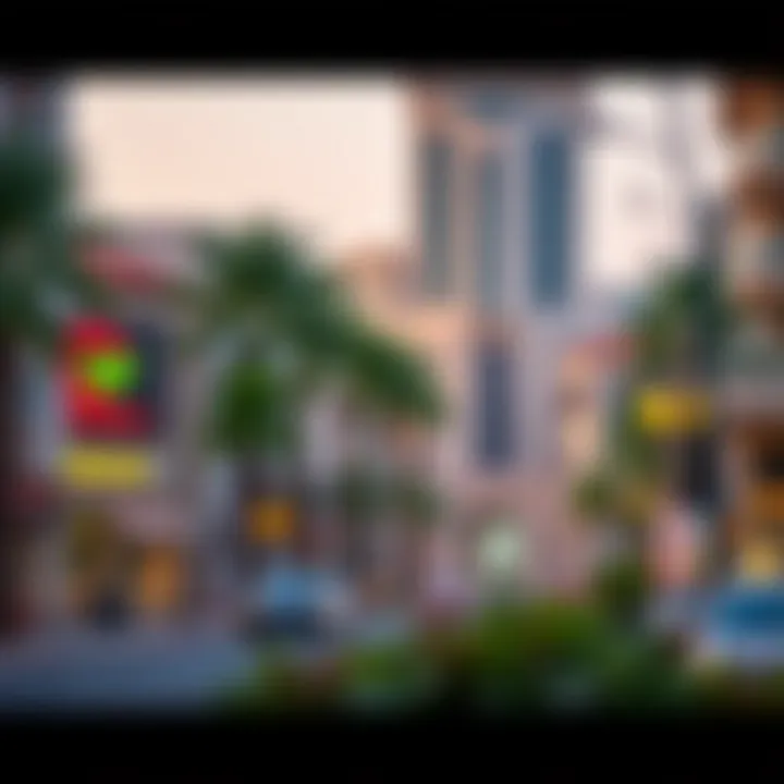 Exploring Notable Neighborhoods in Dubai Vibrant streetscape of a notable Dubai neighborhood