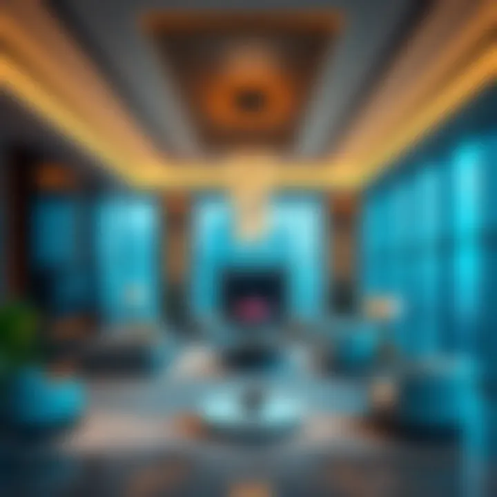 Luxurious interior showcasing modern design and opulent amenities