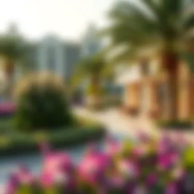 Enchanting Landscapes Around Warsan Star Residence Beautifully landscaped surroundings of Warsan Star Residence in Dubai.