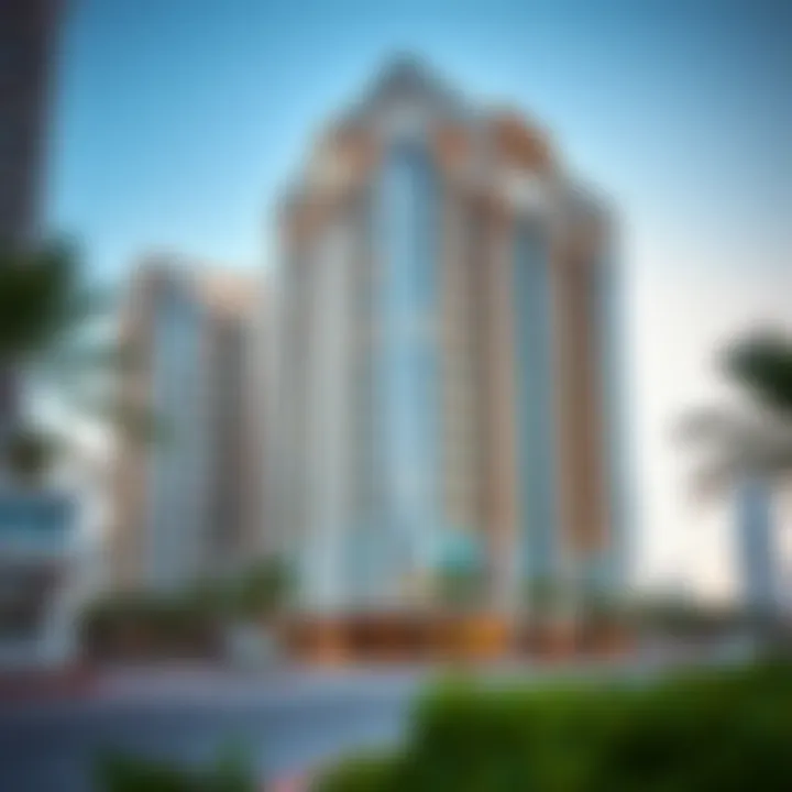 Architectural Marvel of Wasl South Heights Stunning exterior view of Wasl South Heights showcasing its unique architectural design