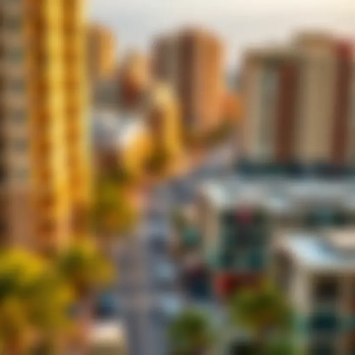 Vibrant Surroundings of Wasl South Heights A vibrant urban landscape surrounding Wasl South Heights, highlighting its prime location