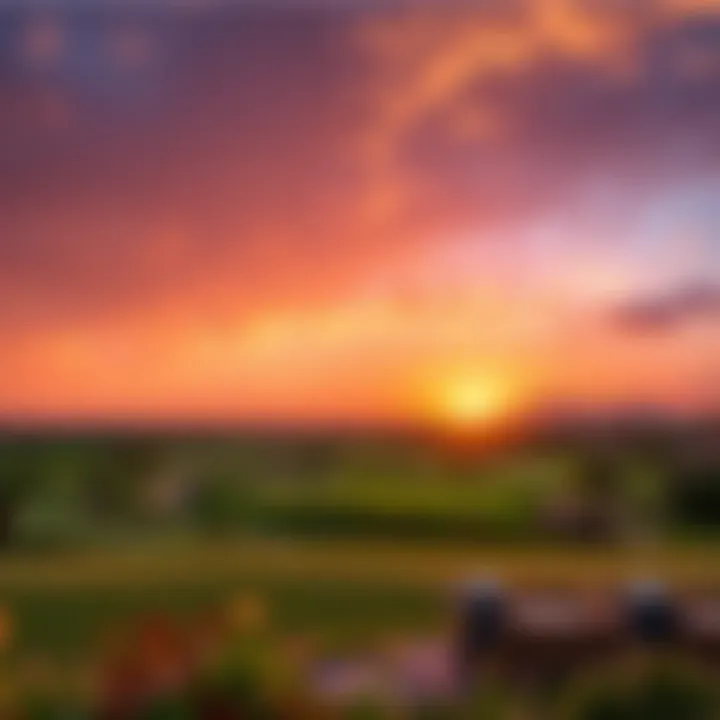 Stunning sunset over the Yas Golf Club landscape