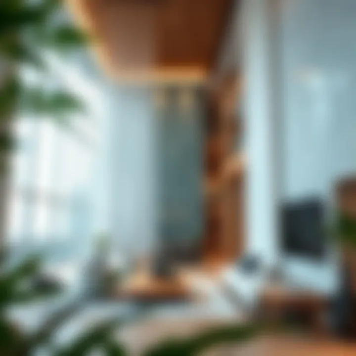 Eco-Conscious Living Spaces on Yas Island Interior of a sustainable residential building featuring eco-friendly materials and designs