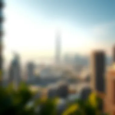 Panoramic view of Dubai skyline from Zain Apartments